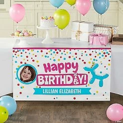 Cheap ⌛ Personalized Happy 🥳 Birthday Custom Photo Plastic Table Runner 🥰