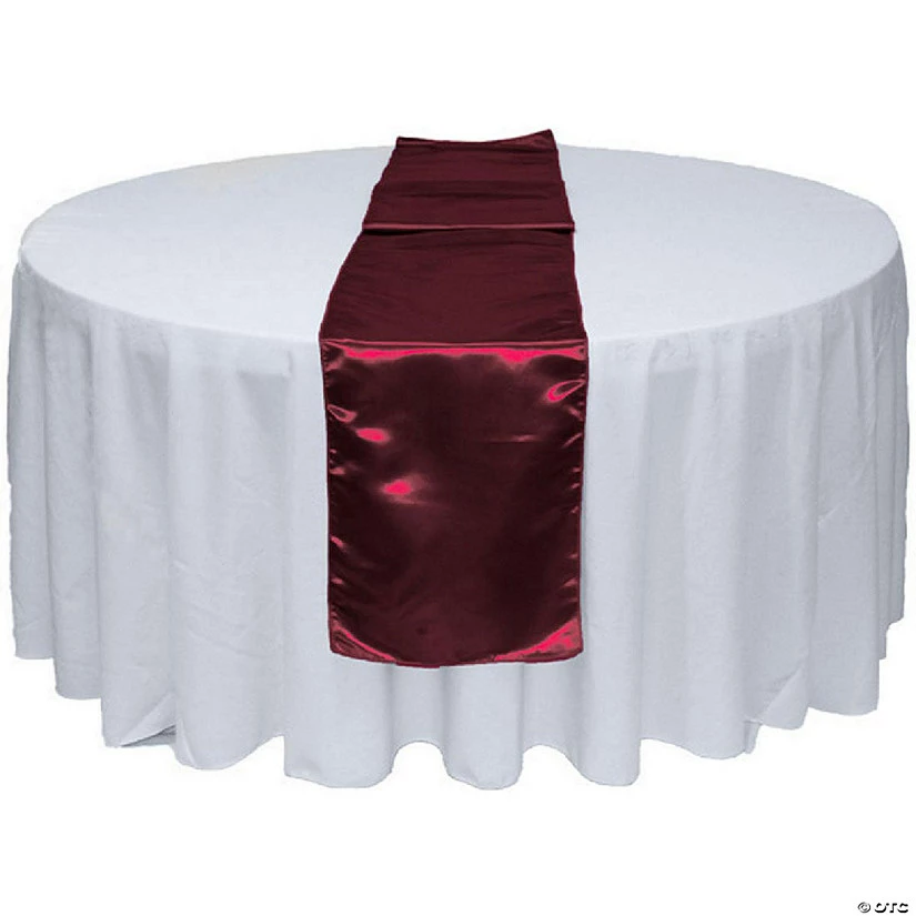 New π GW Linens 10pcs Burgundy Satin Table Runner 12" x 108" for Wedding Party Banquet Decorations βοΈ 2 New π GW Linens 10pcs Burgundy Satin Table Runner 12" x 108" for Wedding Party Banquet Decorations βοΈ - Image 2