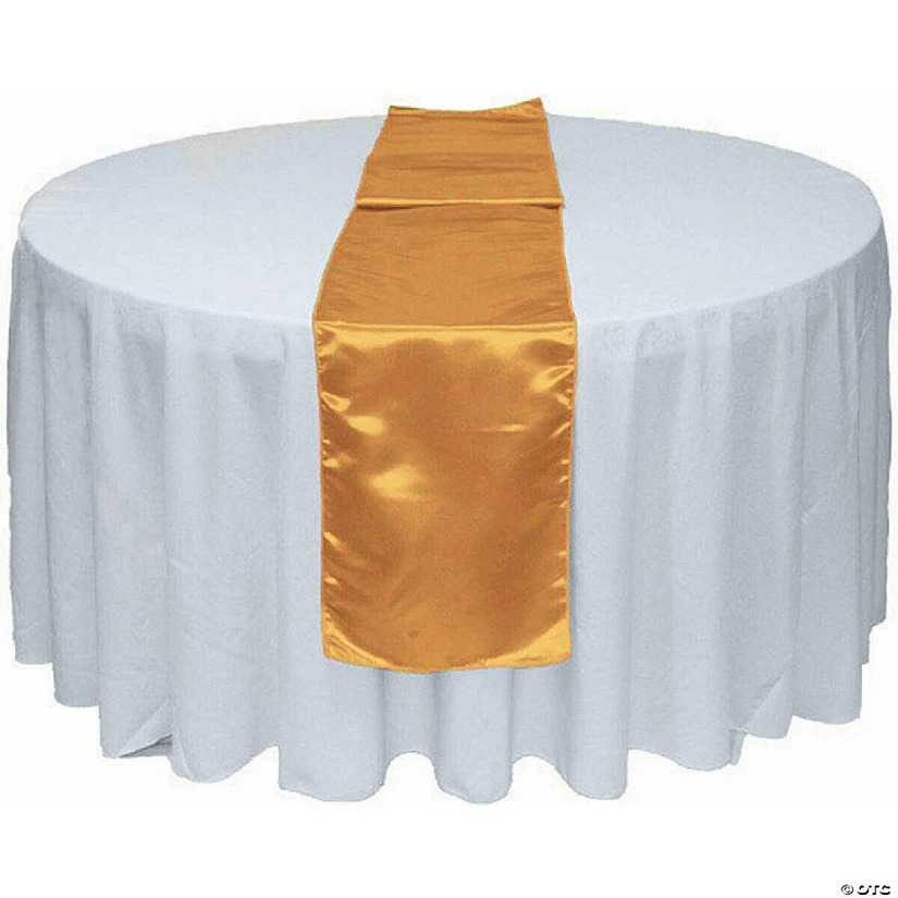 Outlet π GW Linens 10pcs Gold Satin Table Runner 12" x 108" for Wedding Party Banquet Decorations β€οΈ 2 Outlet π GW Linens 10pcs Gold Satin Table Runner 12" x 108" for Wedding Party Banquet Decorations β€οΈ - Image 2