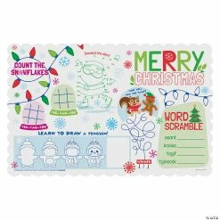 Hot Sale 👏 Christmas Activity Placemats - 12 Pc. 🔔