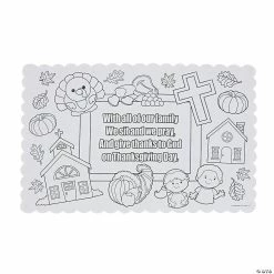 Cheap ⭐ Color Your Own 👪 Thanksgiving Prayer Placemats - 12 Pc. 🔥