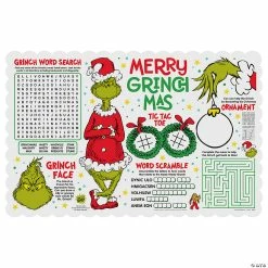 Best Pirce ✨ Dr. Seuss™ The Grinch Activity Placemats - 12 Pc. 👏