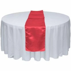 Outlet π GW LInens 10pcs Coral Satin Table Runner 12" x 108" for Wedding Party Banquet Decorations π
