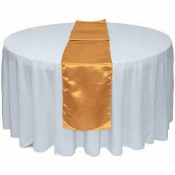 Outlet π GW Linens 10pcs Gold Satin Table Runner 12" x 108" for Wedding Party Banquet Decorations β€οΈ