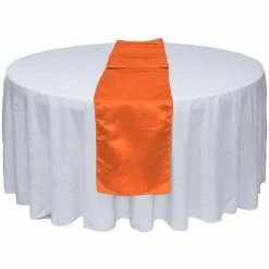 Cheapest 🎉 GW Linens 10pcs Orange Satin Table Runner 12" x 108" for Wedding Party Banquet Decorations 😀