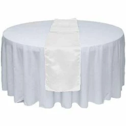 Cheap βοΈ GW Linens 10pcs White Satin Table Runner 12" x 108" for Wedding Party Banquet Decorations π₯°
