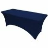 Flash Sale 😀 GW Linens Navy Blue 8' ft. Spandex Fitted Stretch Tablecloth Table Cover Wedding Banquet Party 🎁