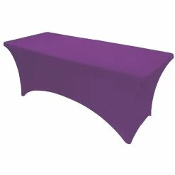 Cheapest 👏 GW Linens Purple 4' ft. x 2.5' ft. Spandex Fitted Stretch Tablecloth Table Cover Wedding Banquet Party 🤩