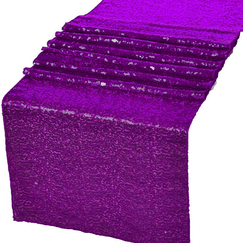 Brand new ✔️ GW Linens Purple Glitz Sequin Table Runners 12" x 108" for Wedding Party Banquet ⭐ 1 Brand new ✔️ GW Linens Purple Glitz Sequin Table Runners 12" x 108" for Wedding Party Banquet ⭐