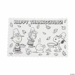 Best Sale 👏 Peanuts® Color Your Own 👪 Thanksgiving Placemats - 12 Pc. 🤩