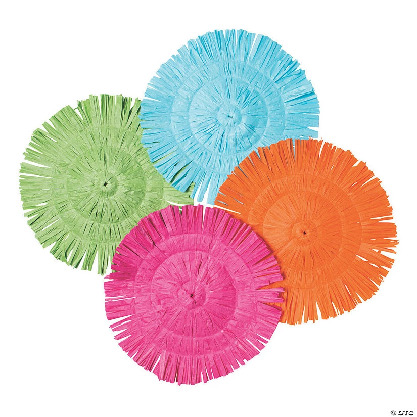 Wholesale ❤️ Round Fringe Bright Luau Placemats - 12 Pc. ⌛ 1 Wholesale ❤️ Round Fringe Bright Luau Placemats - 12 Pc. ⌛