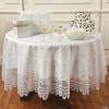 Budget 🔔 Round White Lace Tablecloth 🧨