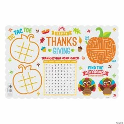 Hot Sale 😉 Thanksgiving Activity Placemats - 12 Pc. 🎁